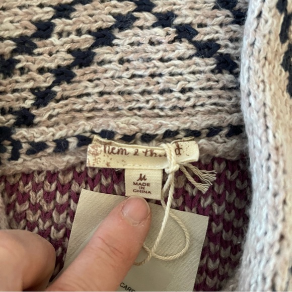 Geometric Patterned Button-Up Sweater - Picture 5 of 10